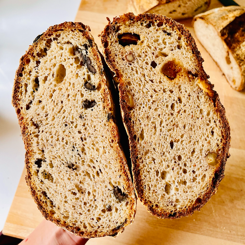 Gluten-free & Vegan Olive and Rosemary Sourdough Bread